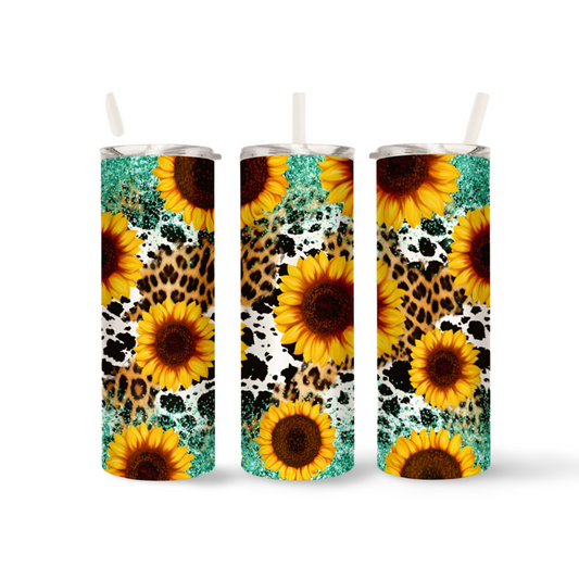 Leopard Sunflower Tumbler