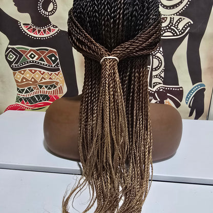 Zola Ombre Senegalese Twist Full Lace Crotchet Wig - 123 Strands - Synthetic