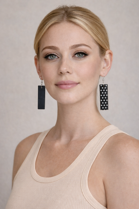Jean Bar Shape Double-Sided Sublimated Earrings - E04