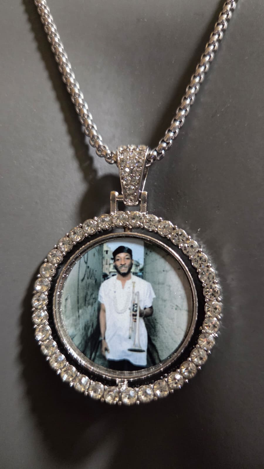 Custom Double-Sided Photo Necklace (Round)