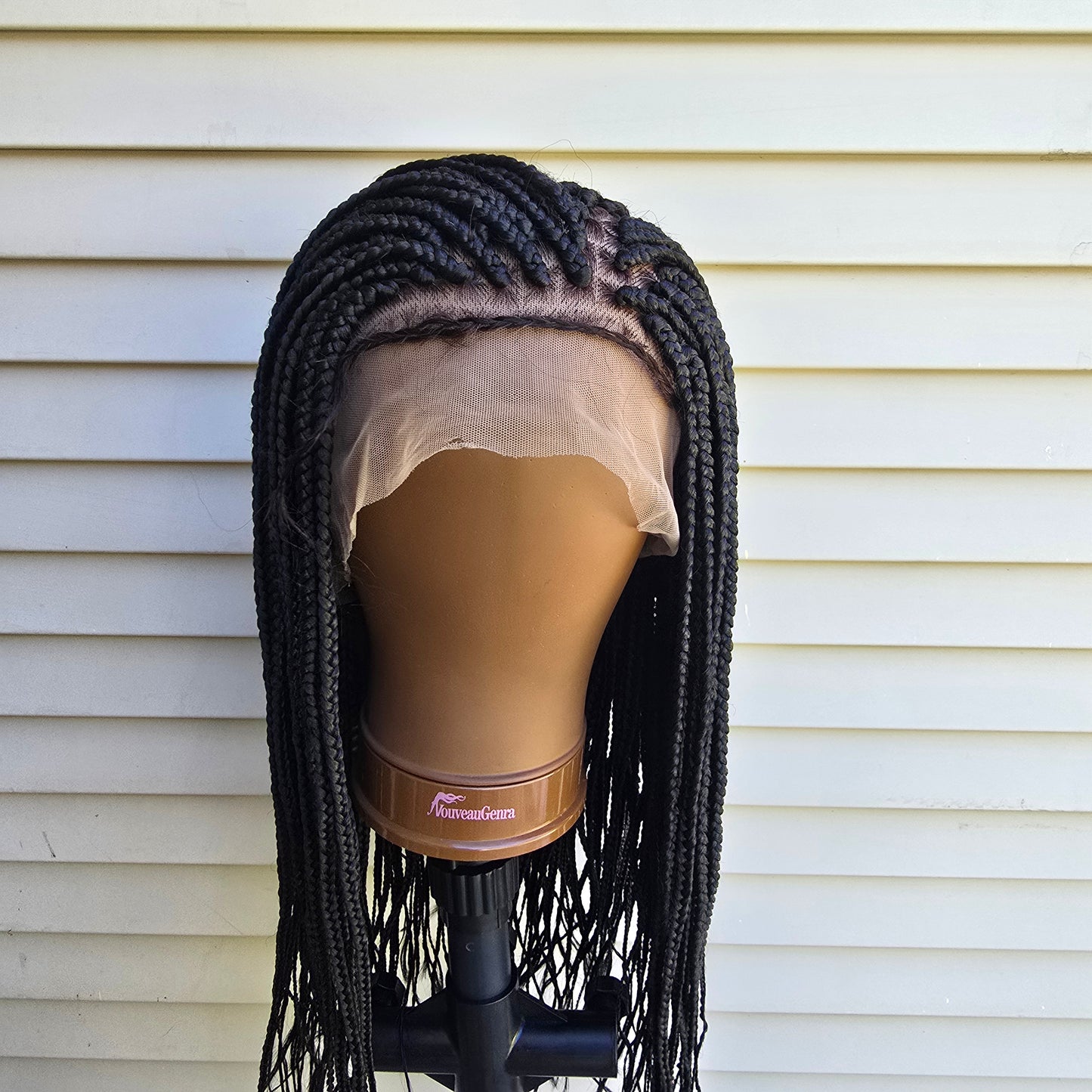 Nya Human Hair Braided Full Lace Wig - 24" (Color #1)