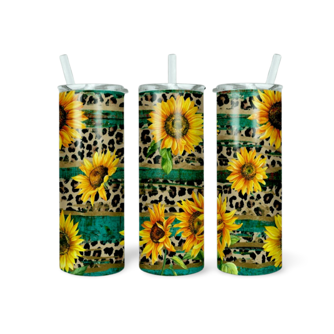 Rustic Wood Sunflower Tumbler