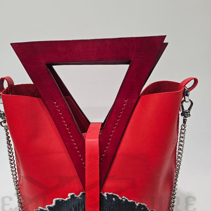 Stephanie Leather Tote Bag - Scarlet