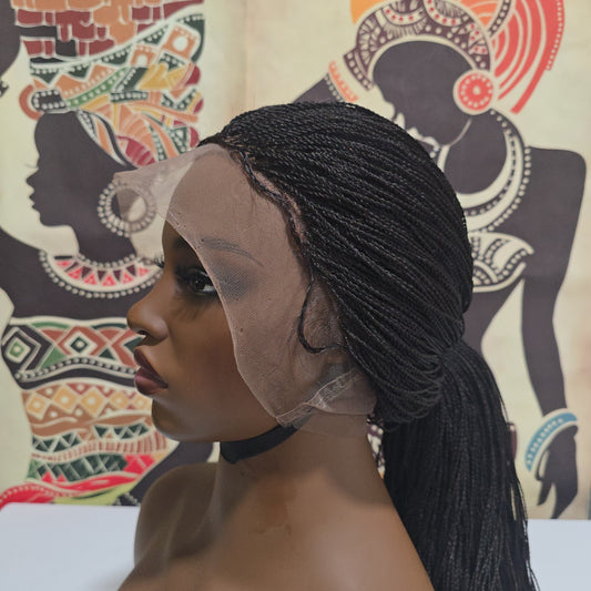 Chipo Needle Size Twists Wig - Human Hair Full Lace - Blunt Cut Ends