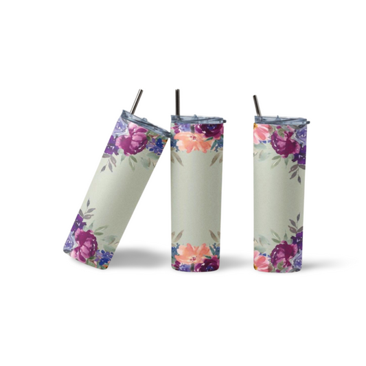 Floral Border Tumbler