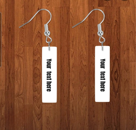 Custom Jean Bar Shape Double-Sided Sublimated Earrings - Send Your Design