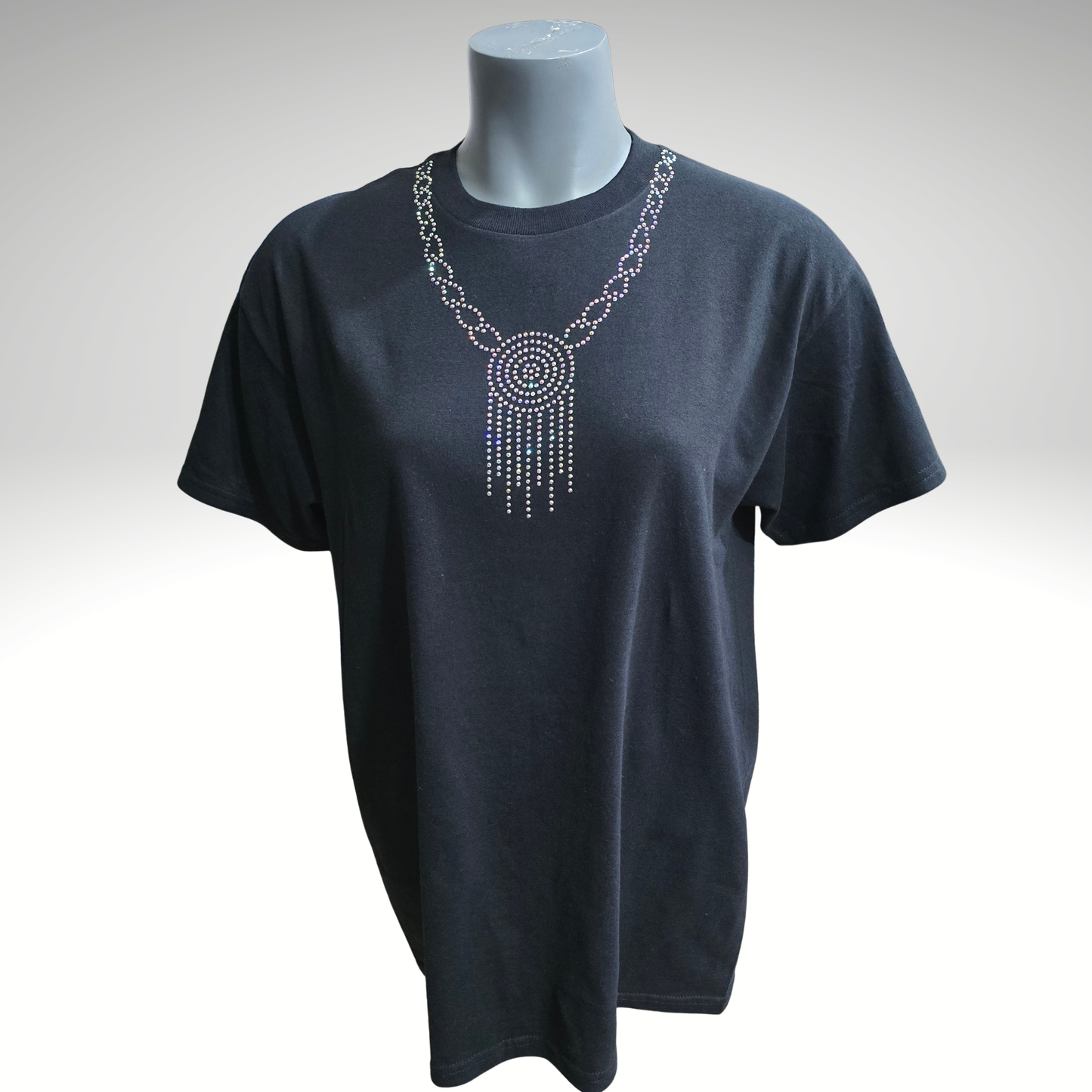 Desire Rhinestones Women T-shirt - Black