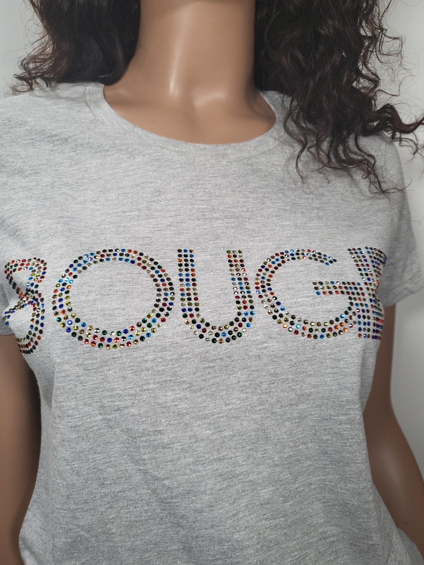 Bougie Women Rhinestones T-shirt - 01