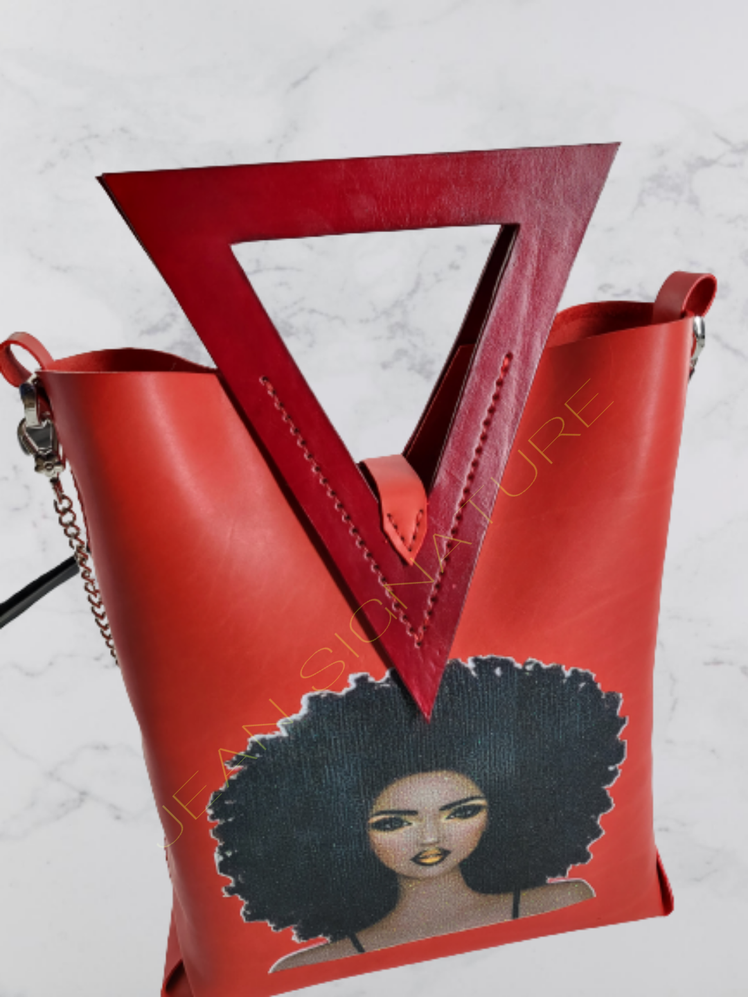 Stephanie Leather Tote Bag - Scarlet