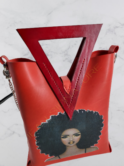 Stephanie Leather Tote Bag - Scarlet